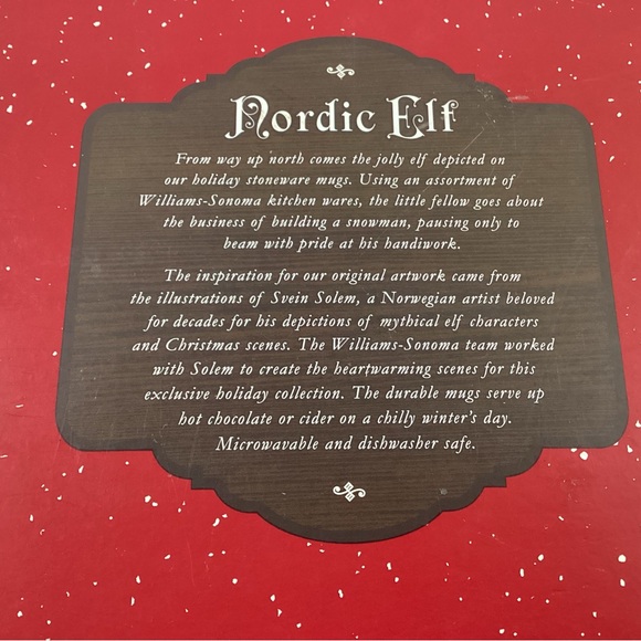 William Sonoma Nordic Elf Pre-Owned 3 Piece Mug Set And Santa Spreader - Picture 6 of 13